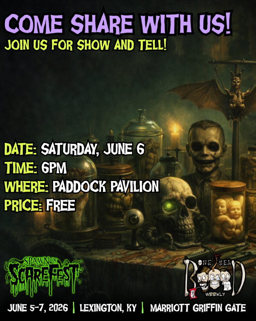 show & tell, saturday June 6 @ 6pm, paddock pavilion, free